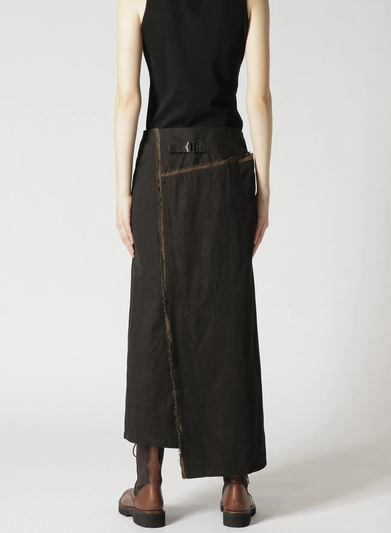 10oz DENIM PANELLED WRAP SKIRT