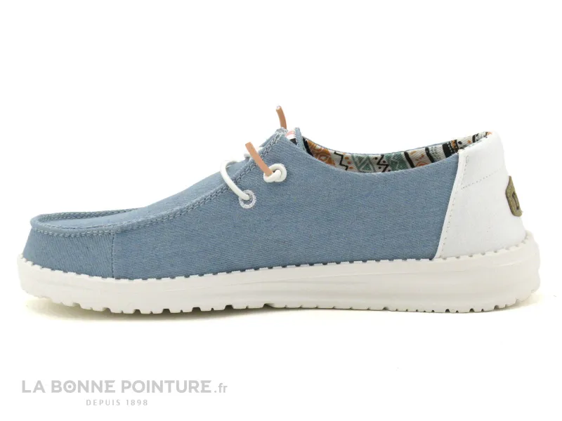 Achat chaussures Hey Dude Femme Chaussure en Toile, vente Hey Dude WENDY BOHO 40054-4MH Light denim - Chaussure toile bleue Femm