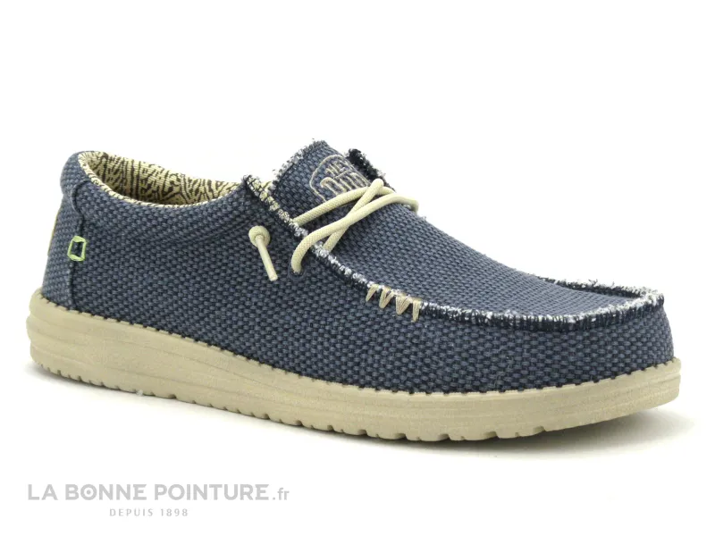 Achat chaussures Hey Dude Homme Chaussure en Toile, vente Hey Dude WALLY BRAIDED - 40003-4NM Blue night - Chaussure Homme toile 