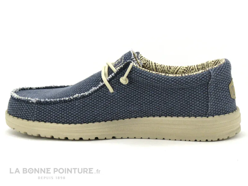 Achat chaussures Hey Dude Homme Chaussure en Toile, vente Hey Dude WALLY BRAIDED - 40003-4NM Blue night - Chaussure Homme toile 