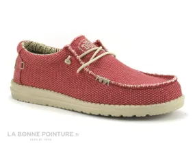 Achat chaussures Hey Dude Homme Chaussure en Toile, vente Hey Dude WALLY BRAIDED Pompeian red - Chaussure Homme toile rouge