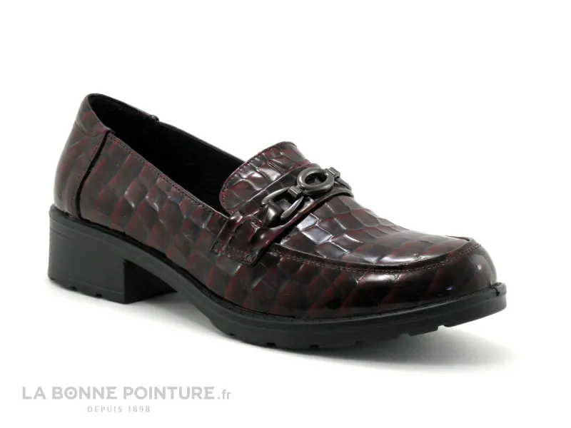 Achat chaussures Inéa Femme Mocassin, vente Inea JOUSSE Croco vernis Bordeaux - Mocassin Femme