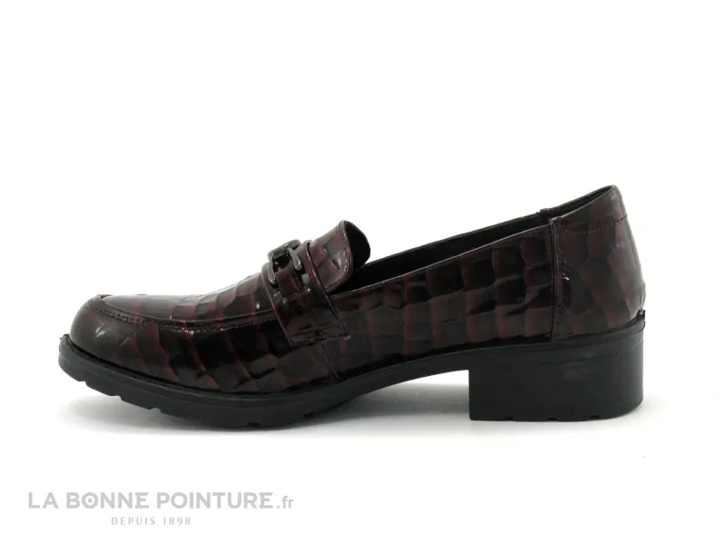 Achat chaussures Inéa Femme Mocassin, vente Inea JOUSSE Croco vernis Bordeaux - Mocassin Femme