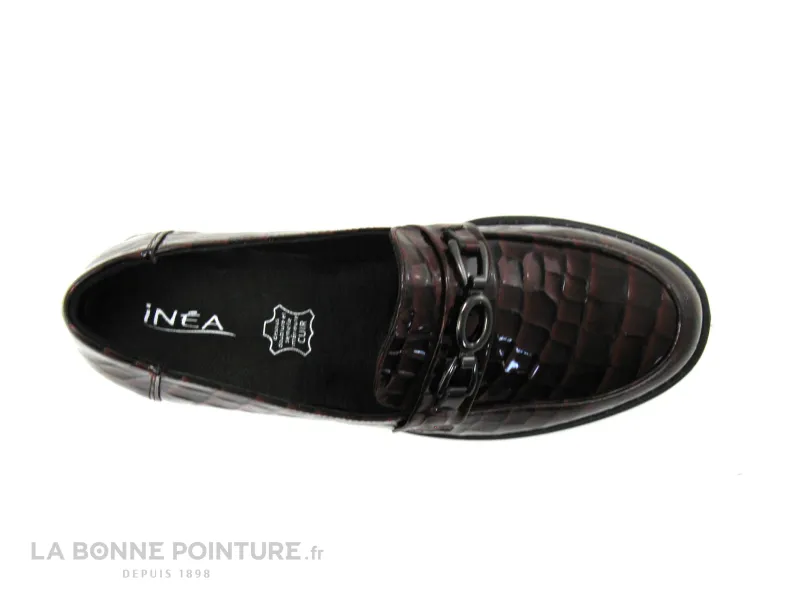 Achat chaussures Inéa Femme Mocassin, vente Inea JOUSSE Croco vernis Bordeaux - Mocassin Femme