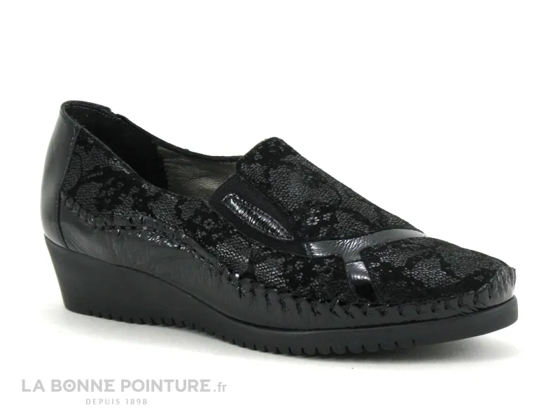 Achat chaussures Pedi Girl Femme Mocassin, vente Pedi Girl GIZEM Sum Fleurs - Noir - Mocassin confort Femme