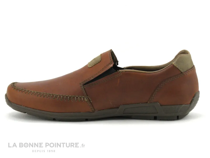 Achat chaussures Rieker Homme Mocassin, vente Rieker 09053-24 brown - Mocassin souple Homme en cuir marron