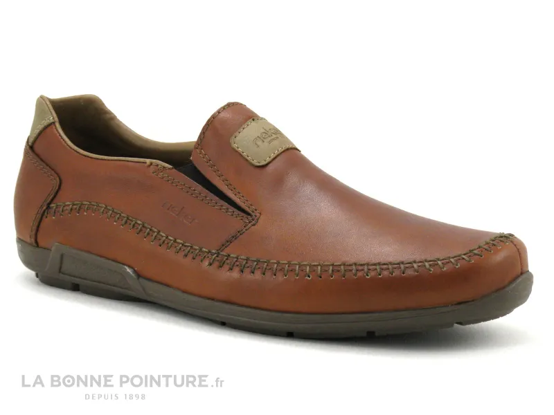 Achat chaussures Rieker Homme Mocassin, vente Rieker 09053-24 brown - Mocassin souple Homme en cuir marron