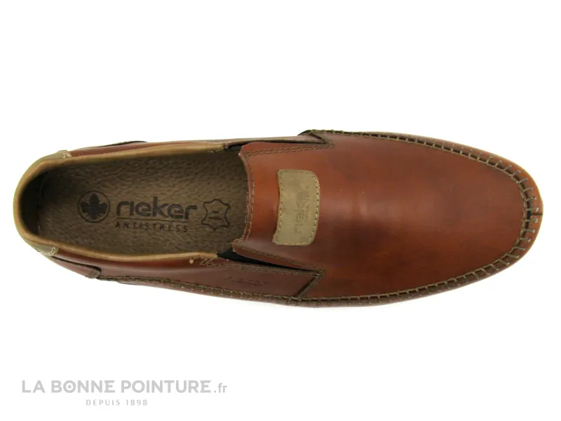 Achat chaussures Rieker Homme Mocassin, vente Rieker 09053-24 brown - Mocassin souple Homme en cuir marron