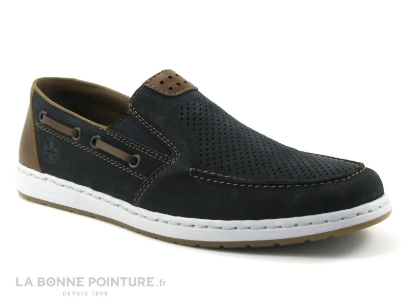 Achat chaussures Rieker Homme Mocassin, vente Rieker 18266-14 - bleu marine - Mocassin bateau Homme