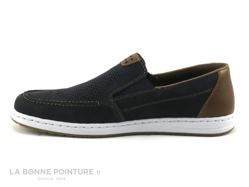 Achat chaussures Rieker Homme Mocassin, vente Rieker 18266-14 - bleu marine - Mocassin bateau Homme