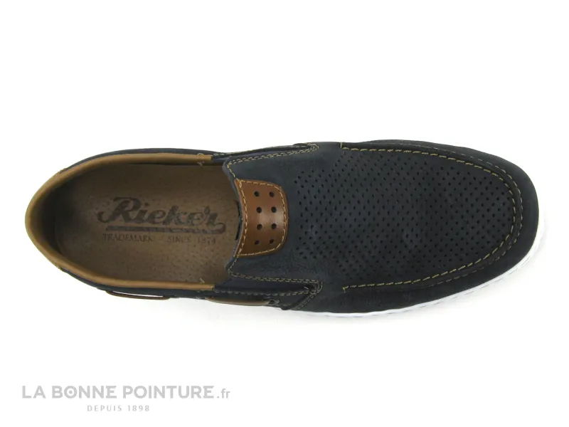 Achat chaussures Rieker Homme Mocassin, vente Rieker 18266-14 - bleu marine - Mocassin bateau Homme