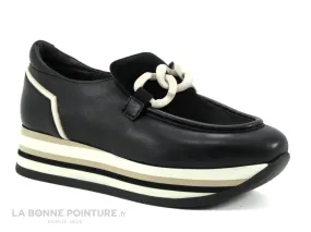 Achat chaussures Softwaves Femme Mocassin, vente Softwaves CALA black creme - Mocassin plateforme Femme