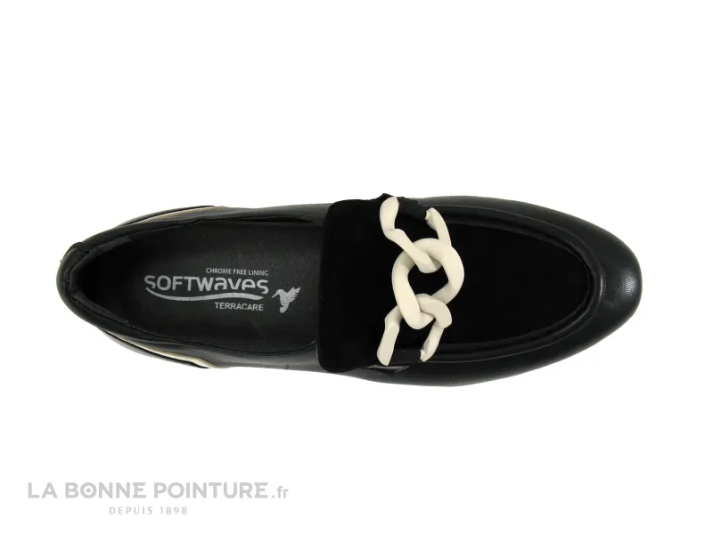 Achat chaussures Softwaves Femme Mocassin, vente Softwaves CALA black creme - Mocassin plateforme Femme