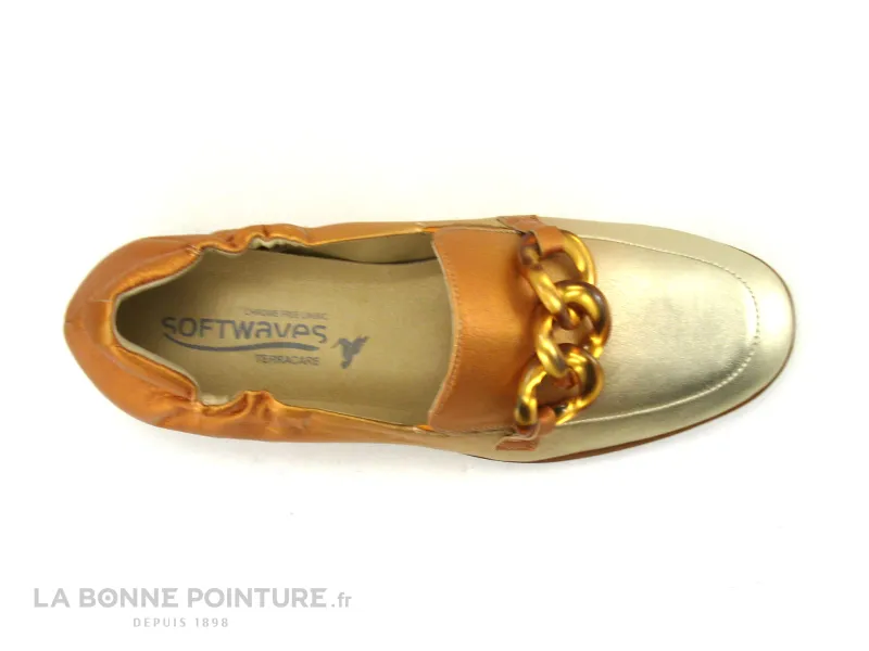 Achat chaussures Softwaves Femme Mocassin, vente Softwaves GABY 8-35-31-011 - Platino Pumpkin - Mocassin orange platine