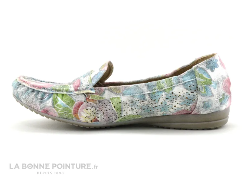 Achat chaussures Sun Shadow Femme Mocassin, vente Sun Shadow 242050 White flower - Mocassin fleuri Femme