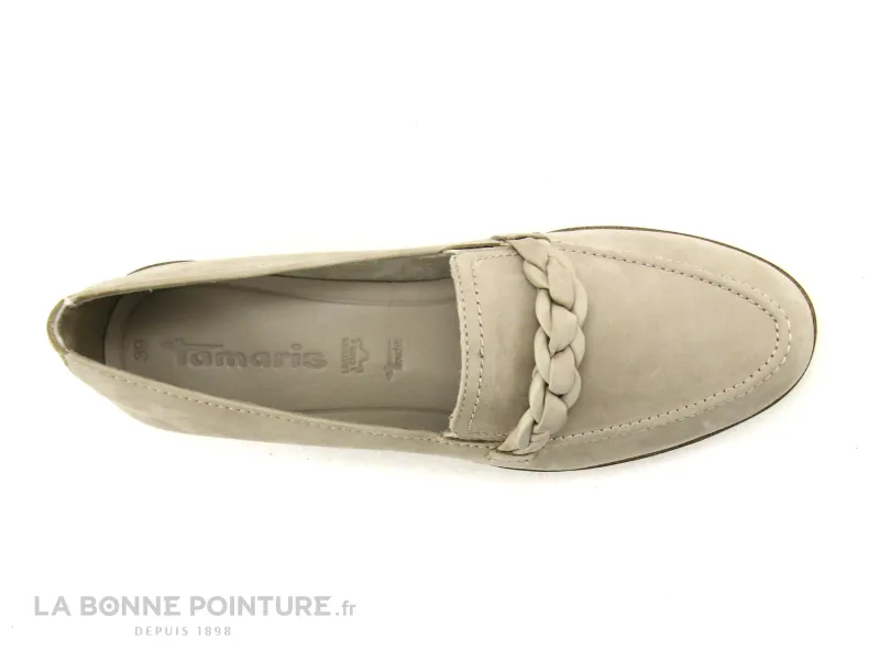 Achat chaussures Tamaris Femme Mocassin, vente Tamaris 1-24200-42 Taupe - Mocassin cuir beige - Femme