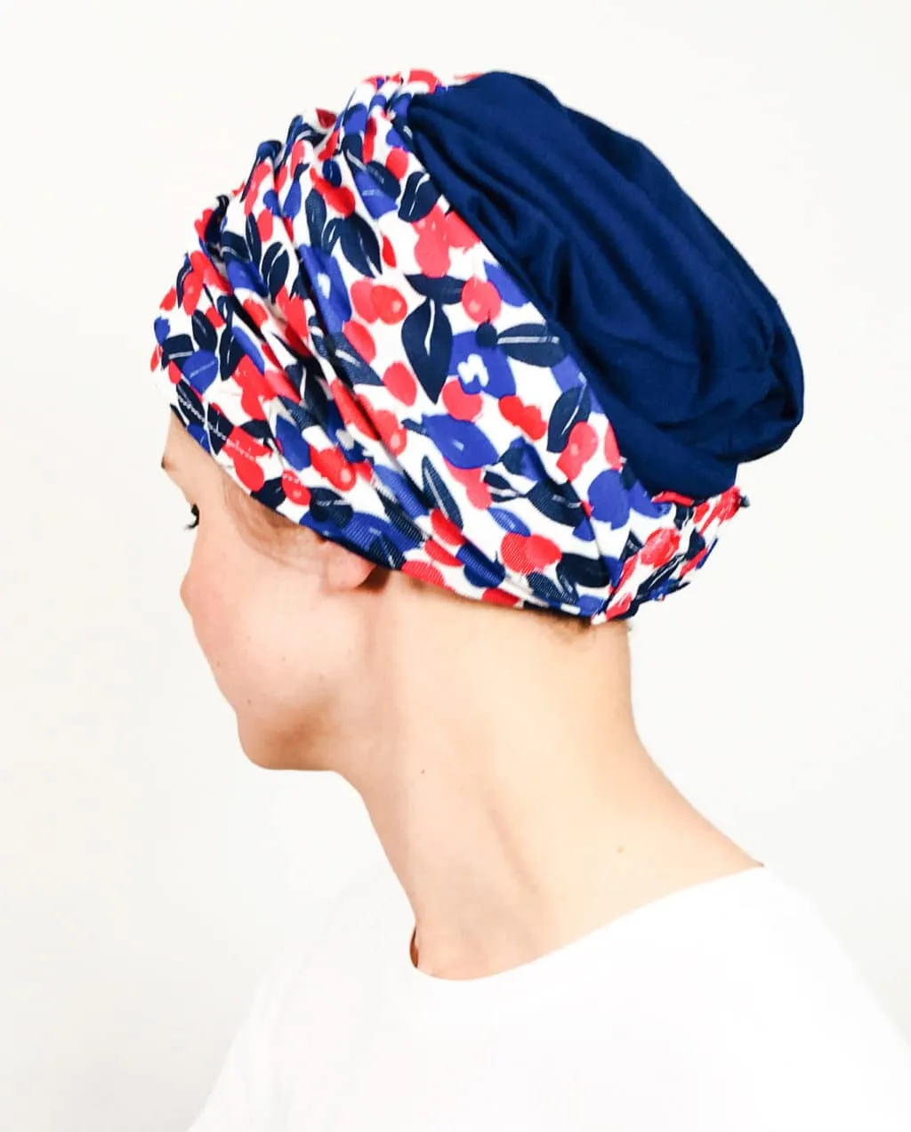 Bandeau et bonnet pour chimiothérapie et pelade Foudre - Fruits rouge