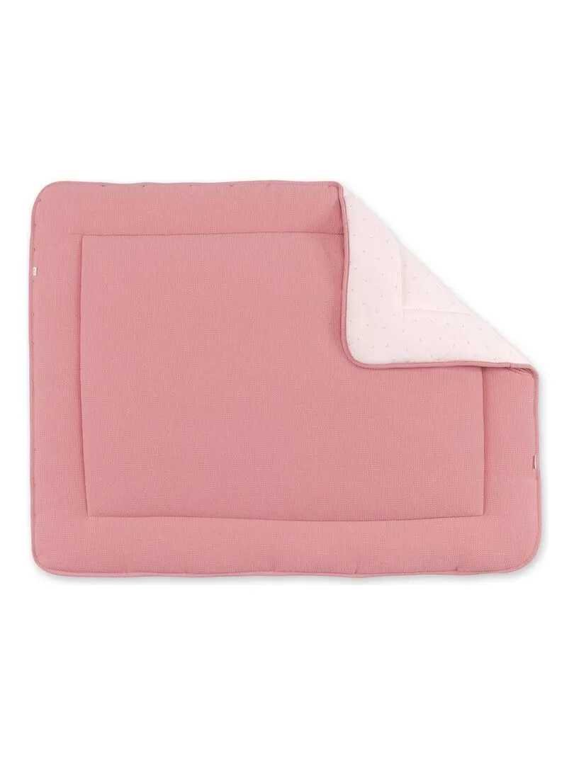 Bemini Tapis de parc et jeu Pady waffle Bio et jersey Bio - Rose