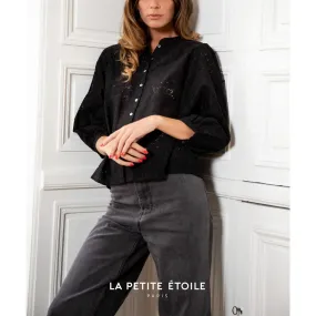 Blouse Cometa noir en coton | 3 Suisses