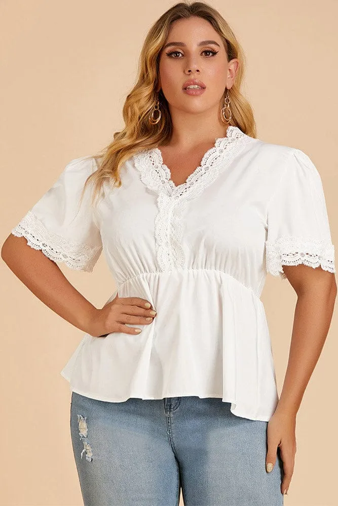 Blouse Dentelle Blanche Grande Taille