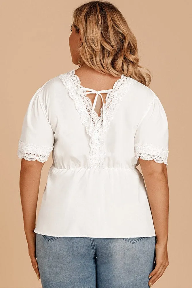 Blouse Dentelle Blanche Grande Taille