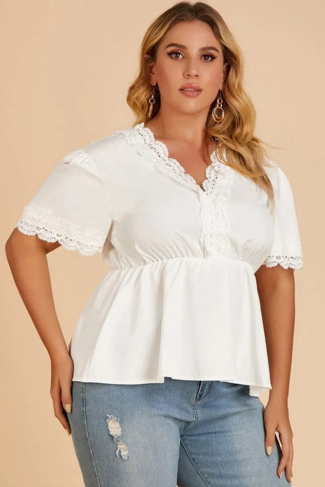 Blouse Dentelle Blanche Grande Taille