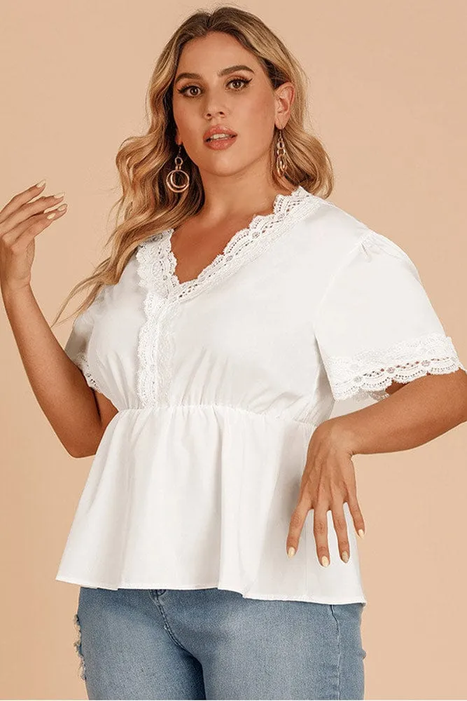 Blouse Dentelle Blanche Grande Taille