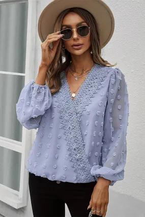 Blouse Dentelle Bleu Ciel