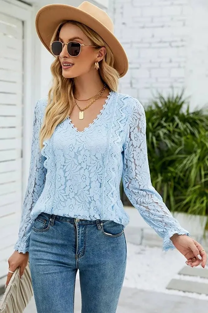 Blouse Dentelle Bleue