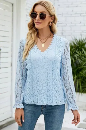 Blouse Dentelle Bleue