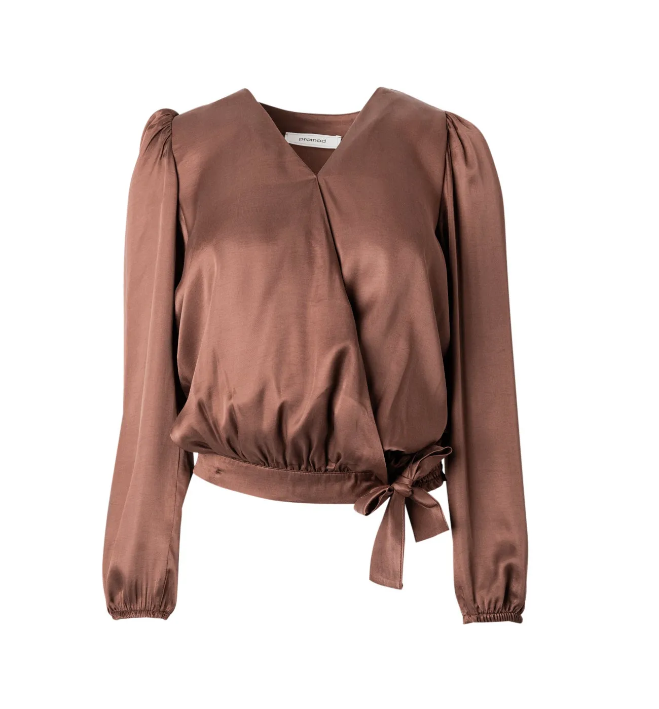 Blouse en satin Femme - BRUN FONCE