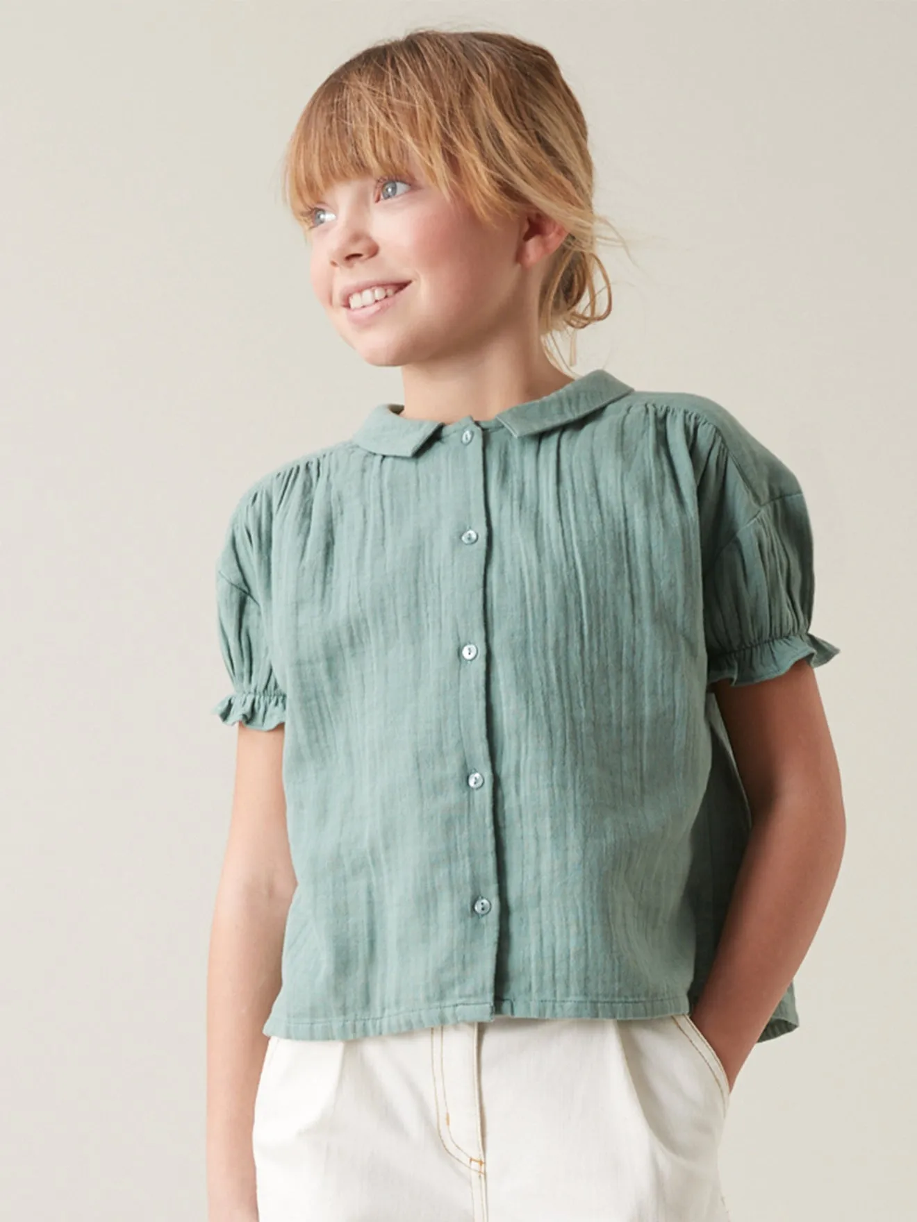 Blouse Fille en gaze de coton