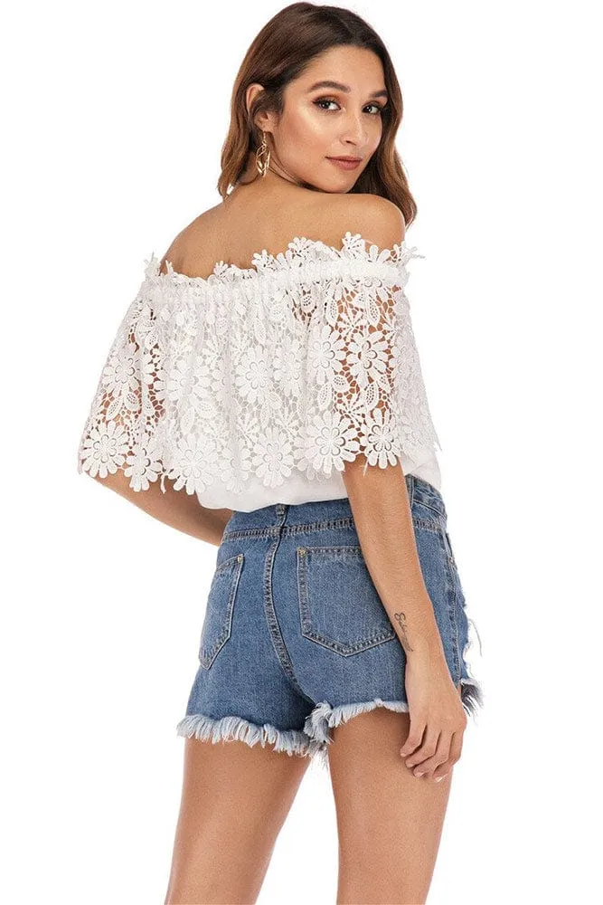 Blouse Guipure Blanche