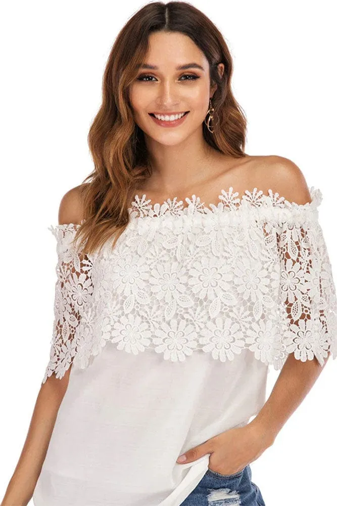 Blouse Guipure Blanche