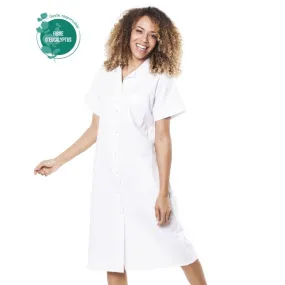 Blouse médicale infirmière en tencel - blouse medicale tencel pas cher E01 - Taille groupée 0 (34/36) COL_033448 Blanc (W01P9)