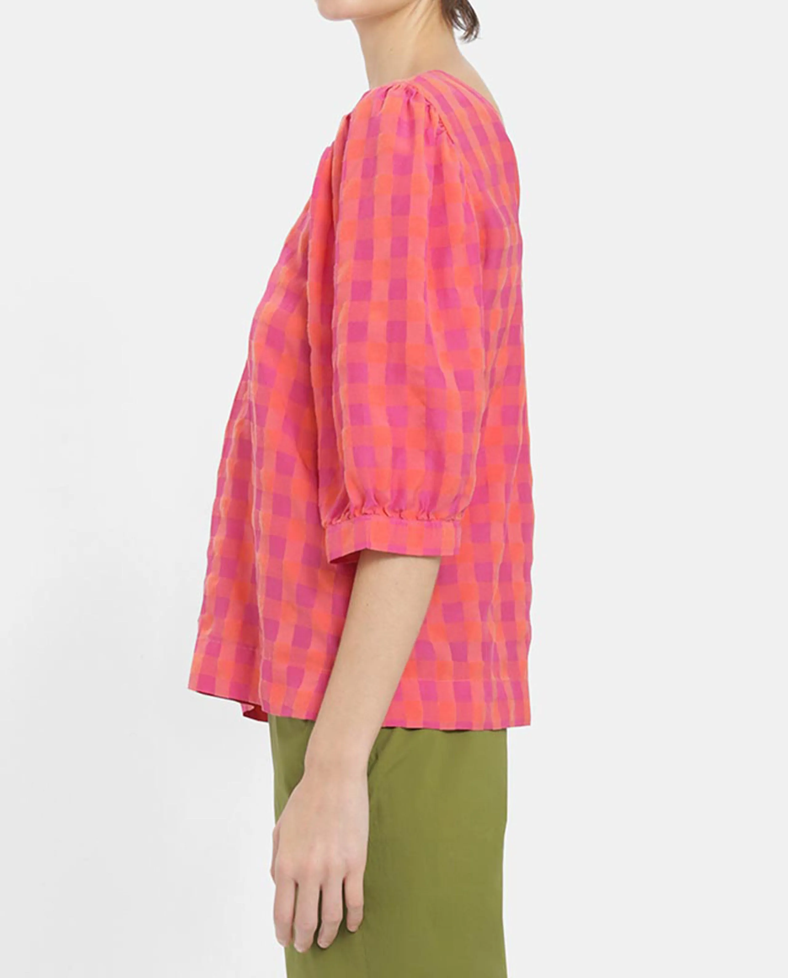 Blouse à carreaux en Tencel™