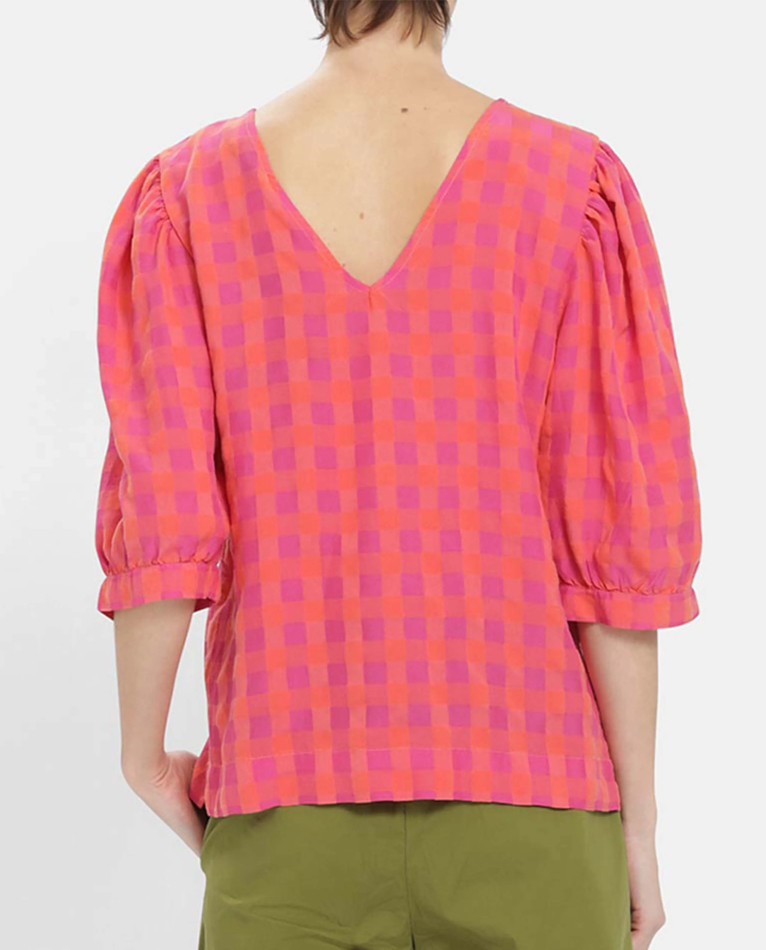 Blouse à carreaux en Tencel™