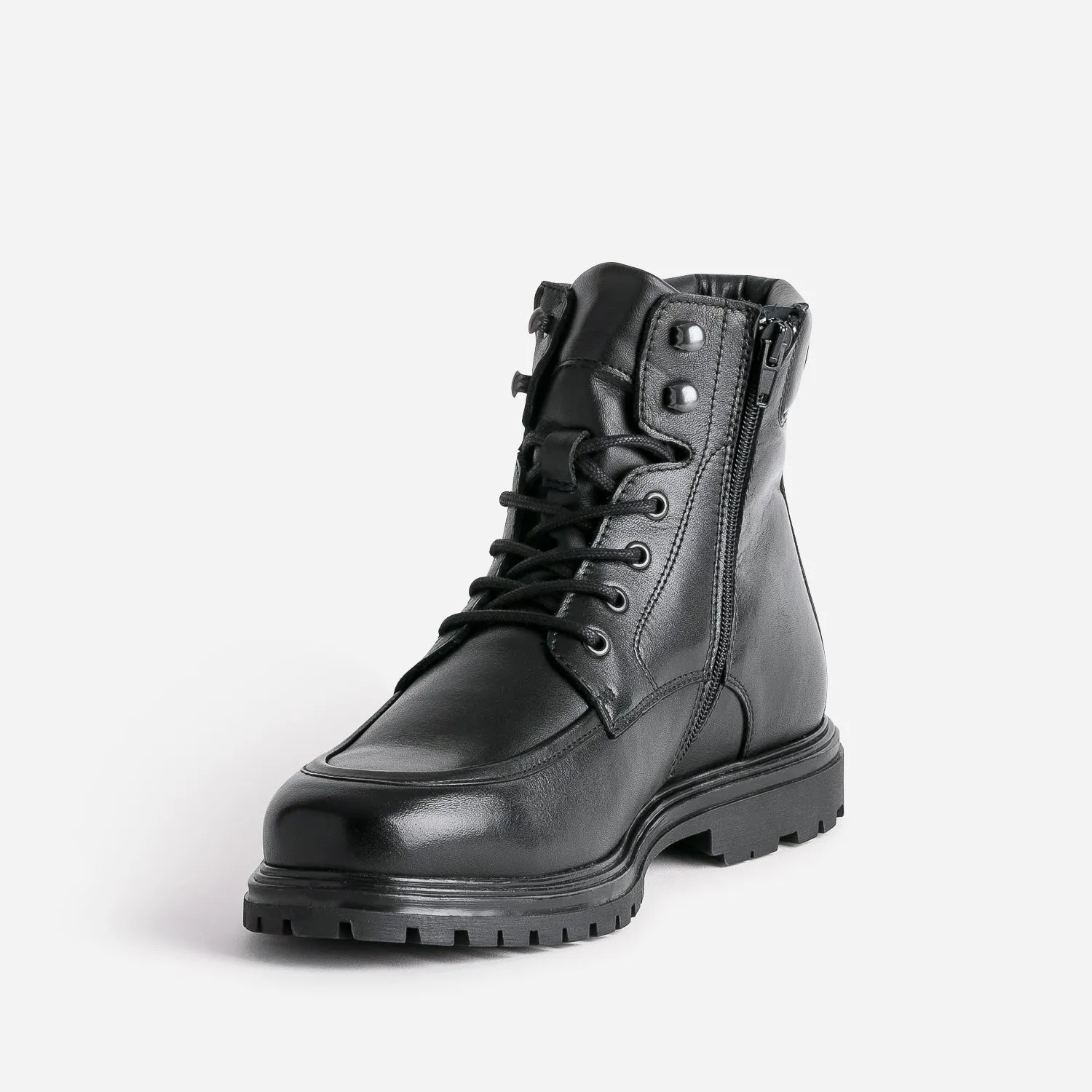 Boots à lacet noir en cuir - Boots Homme | ERAM