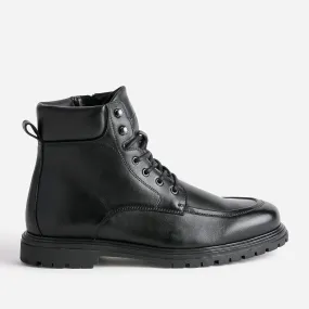 Boots à lacet noir en cuir - Boots Homme | ERAM