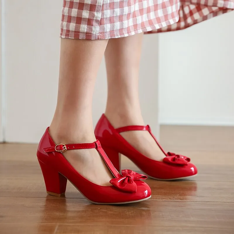 Chaussure Vintage Femme Rouge