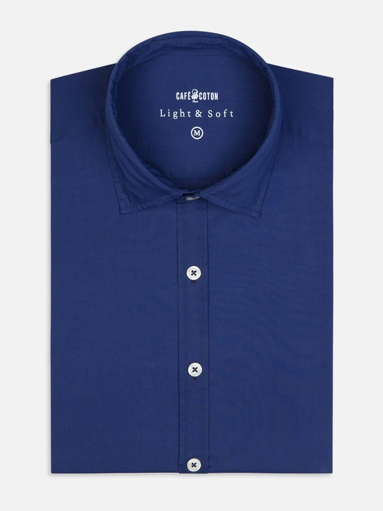 Chemise Cintrée marine en voile de coton