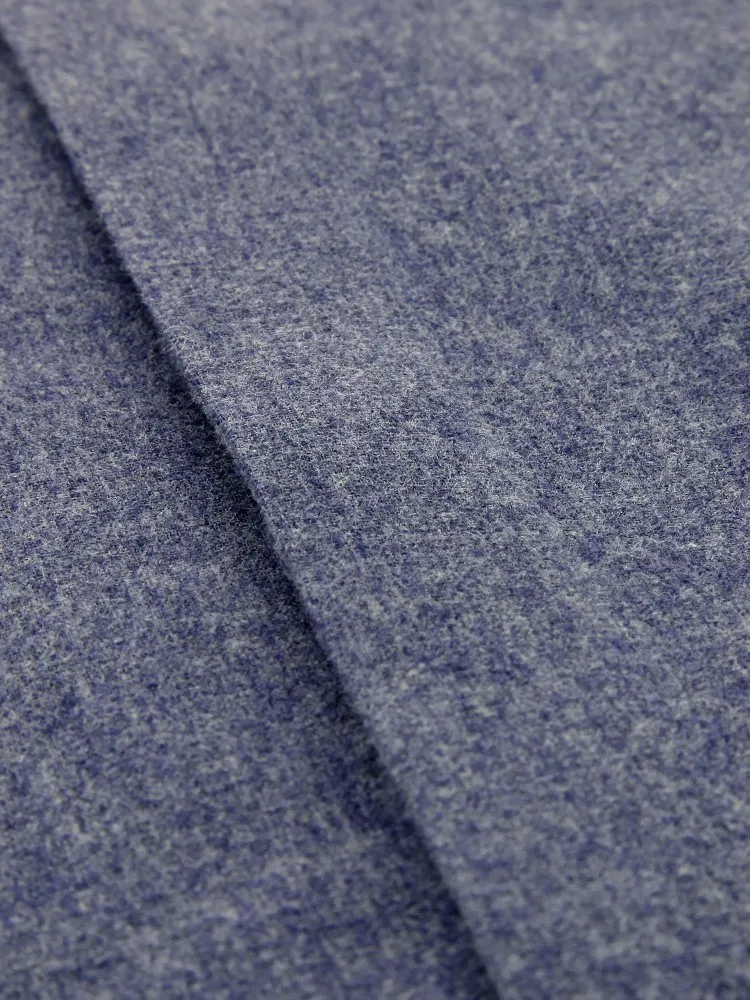 Chemise col Mao en flanelle recyclée bleu