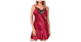 Chemise de nuit en satin grande taille pour femmes