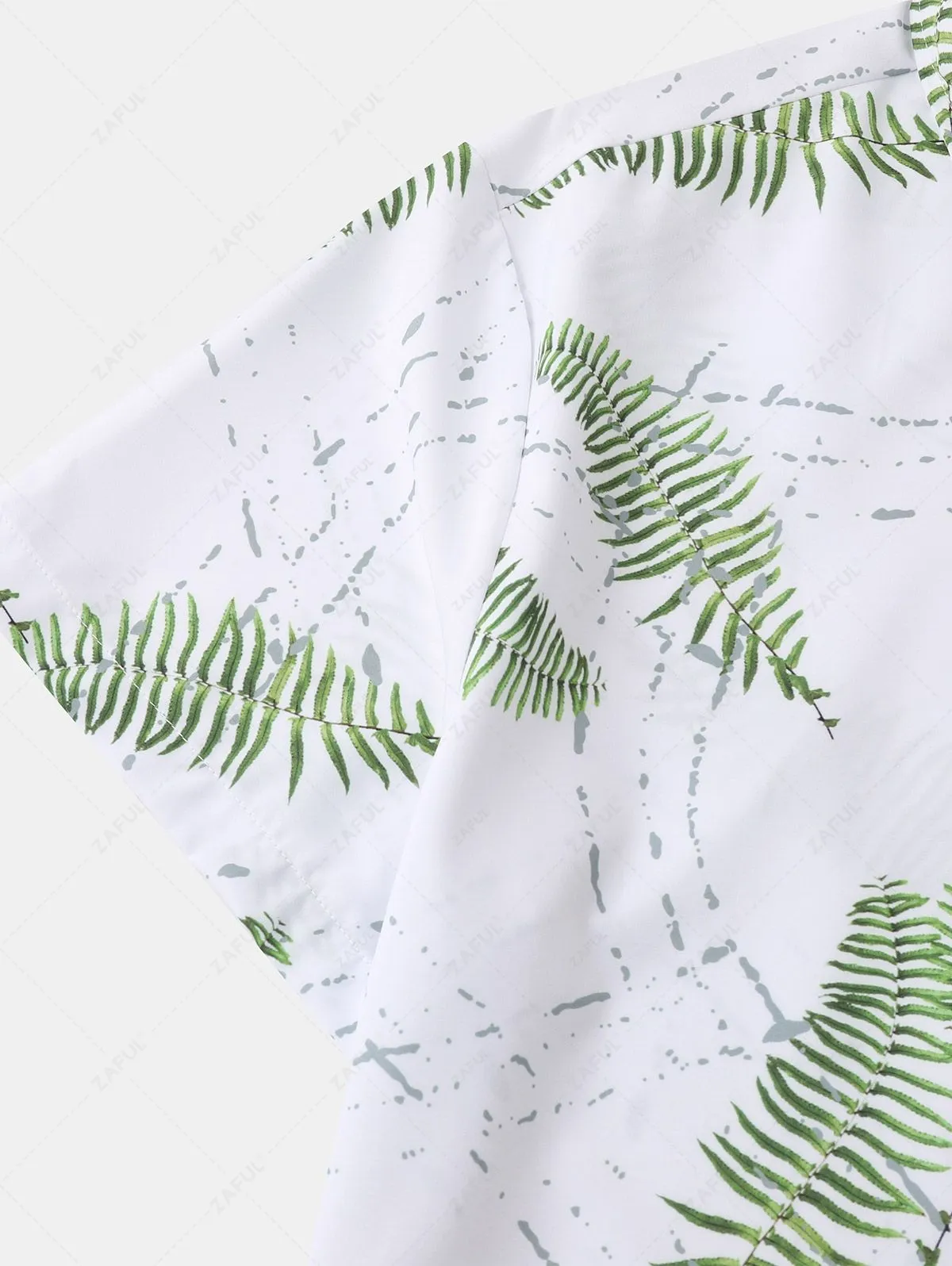 Chemise De Vacances D'Eté De Plage Feuille Et Plante Imprimées à Manches Courtes - Vert Xxl