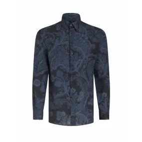 Chemise En Coton Imprimée Paisley Bleue - Etro pour homme