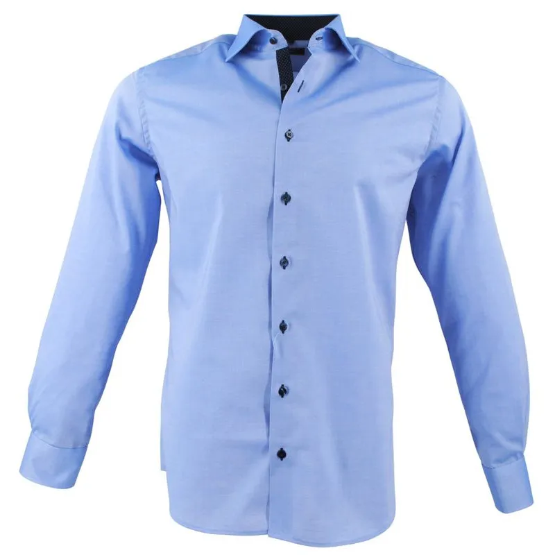 chemise extra large ETERNA bleu avec patch marine 8100et