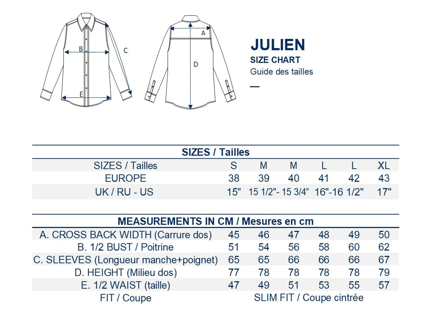 Chemise pour homme Julien rayée