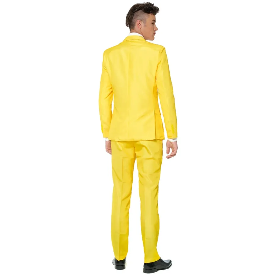 Costume 3 pièces classique jaune pour homme