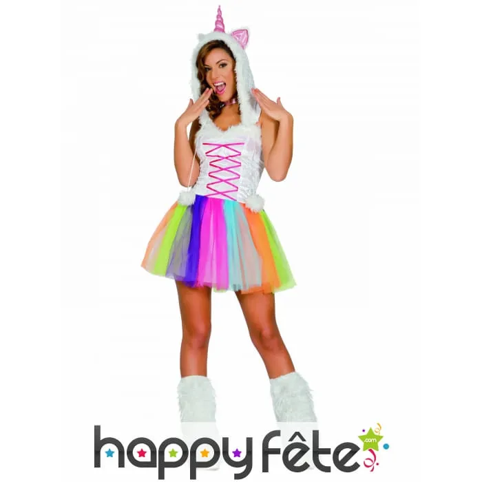 Costume de licorne en tutu coloré pour femme