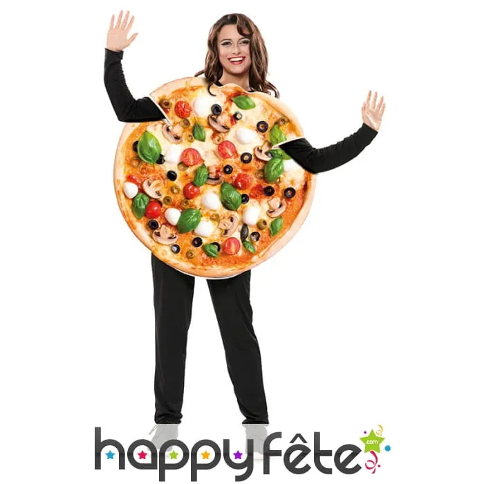 Costume de pizza végétarienne pour adulte